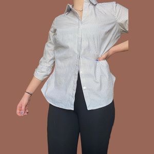 Gray & white Liz Claiborne blouse - Size small